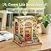 CUTEBEE Book Nook Kit DIY Miniature House Dollhouse Kit for Adults and Teens Booknook Tiny House Bookshelf 3D Wooden Puzzle Gifts for Family Green Life Bookshop - Image 4