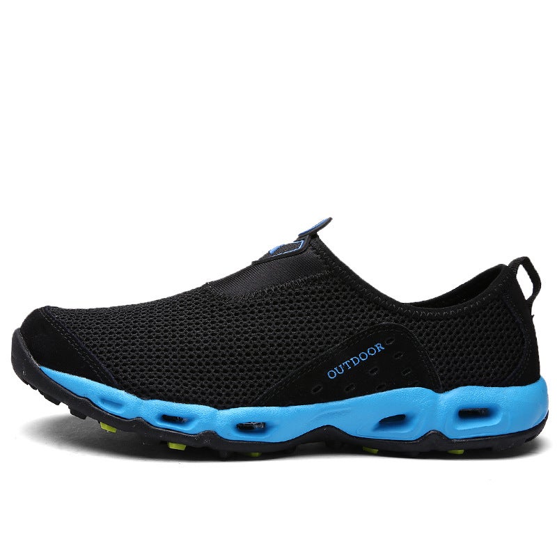 Generic 2024 Breathable Mesh Tracing Shoes Womens Outdoor Non-slip Wading Mountaineering Shoes Mens Casual sneaker Couples Slip-on Black Moon