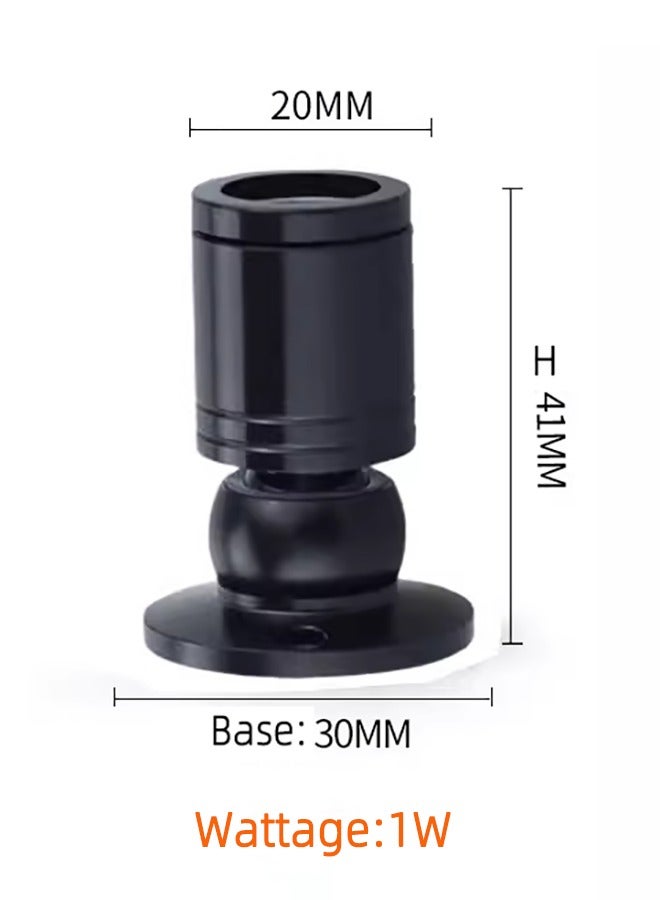 LED Counter Spotlight 1W Tiny Size 4*3cm,AC85-265V,25°Beam Angle,100Lm,360°Adjustable Directional Desk Light,Jewelry Mini Wall Light For Showcase,Display,Cabinet,Cupboard,Studio,Stage,Corner,2Pack - Image 2