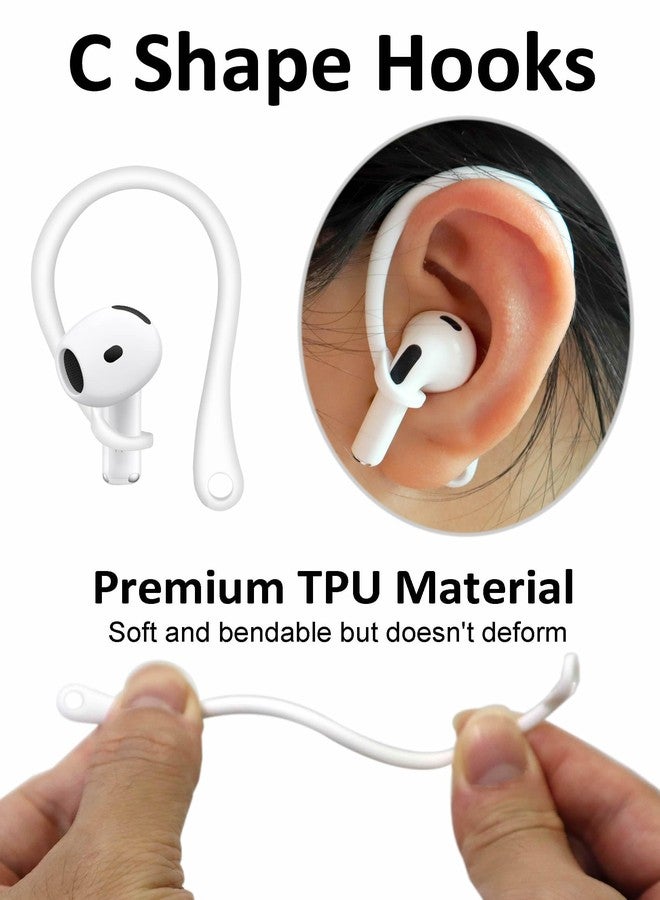 A-Focus Anti-Slip Set for AirPods 4 Silicone Adjustable Ear Hook Ergonomic Design Wings Wingtip Ear Hooks Tips Strap Sport Earbuds Accessories Eartip Compatible with AirPods 4th White - Image 5