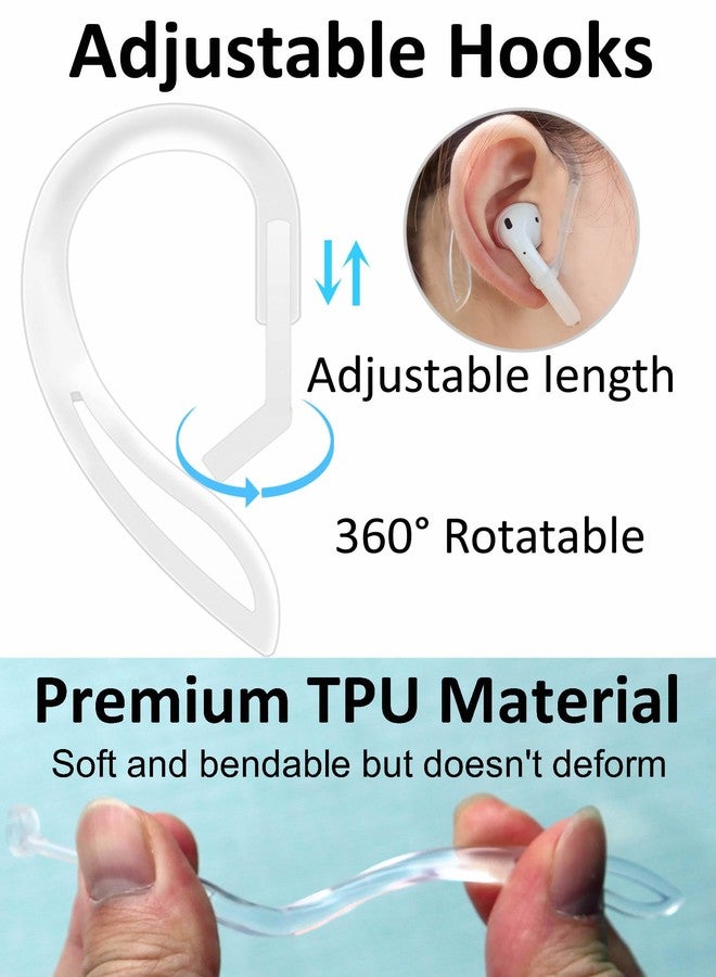A-Focus Anti-Slip Set for AirPods 4 Silicone Adjustable Ear Hook Ergonomic Design Wings Wingtip Ear Hooks Tips Strap Sport Earbuds Accessories Eartip Compatible with AirPods 4th White - Image 4