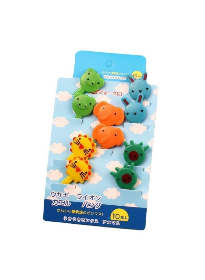 Cute Animal Cartoon Fruit Fork Household Food Grade Safety Fruit Sign Children Baby Special Fruit Sign Wholesale-Specifications:0pc Fruit Fork/eyes Cardboard  - Image 5