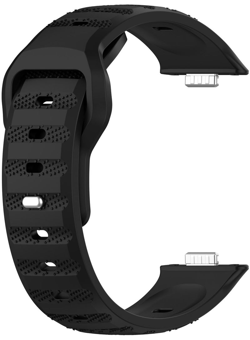 Youque Strap for Huawei Watch Fit 5/Fit 5 Pro/Fit 4/Fit 4 Pro/Fit 3 Silicone Watchband Replacement Bracelet Black - Image 2