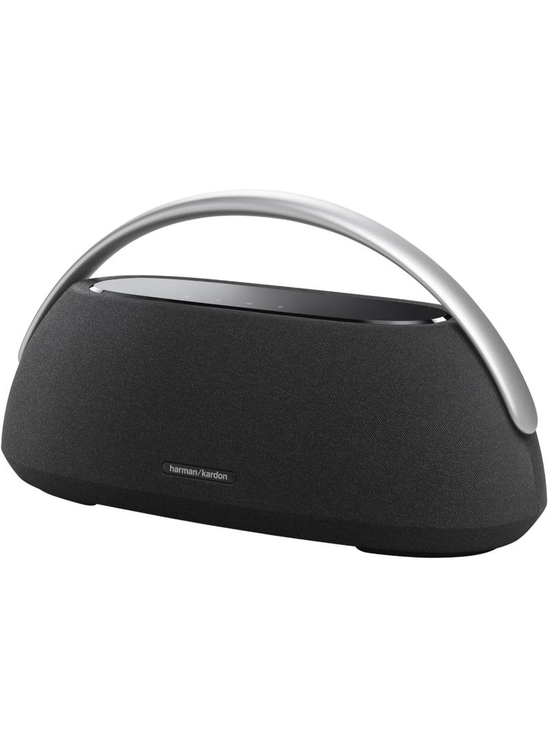 Harman Kardon Go + Play 3 - Portable Bluetooth speaker with superior sound and 8 hours playtime, USB Charging, Auto self tuning, Dual far-field microphones, Made in part with recycled materials(Black) - Image 5