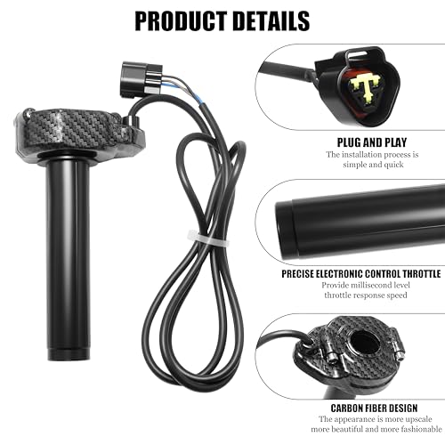 JXPANG Throttle Grips Surron Quick Twist Throttle Grip Kit with Cable Rolling Bearing Handle Upgraded for SurronLight BeeSur Ron SSurron XSurRonX160X260 Electrice Dirt Bike Imitation Carbon Fiber - Image 3
