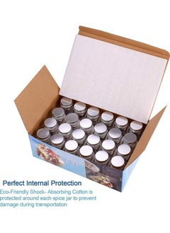 Arabest 24 Glass Spice Jars with w/3 Types of Labels-4oz Empty Square Spice Containers,Three Kinds of Shaker Lids and Airtight Metal Caps-White Paint Pen and Silicone Collapsible Funnel Included  - Image 5