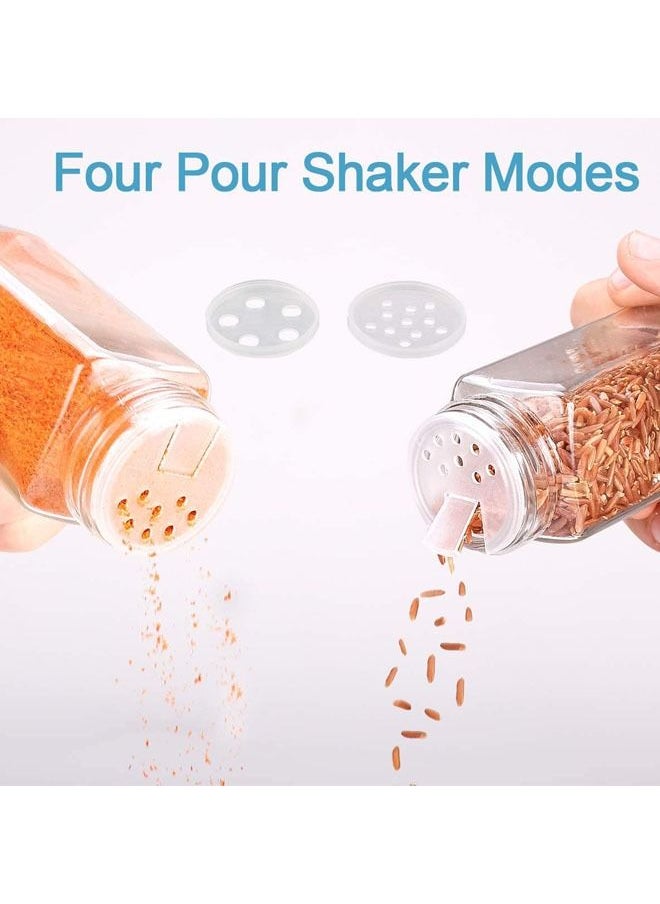Arabest - 24 Glass Spice Jars with w/3 Types of Labels-4oz Empty Square Spice Containers,Three Kinds of Shaker Lids and Airtight Metal Caps-White Paint Pen and Silicone Collapsible Funnel Included - Image 1