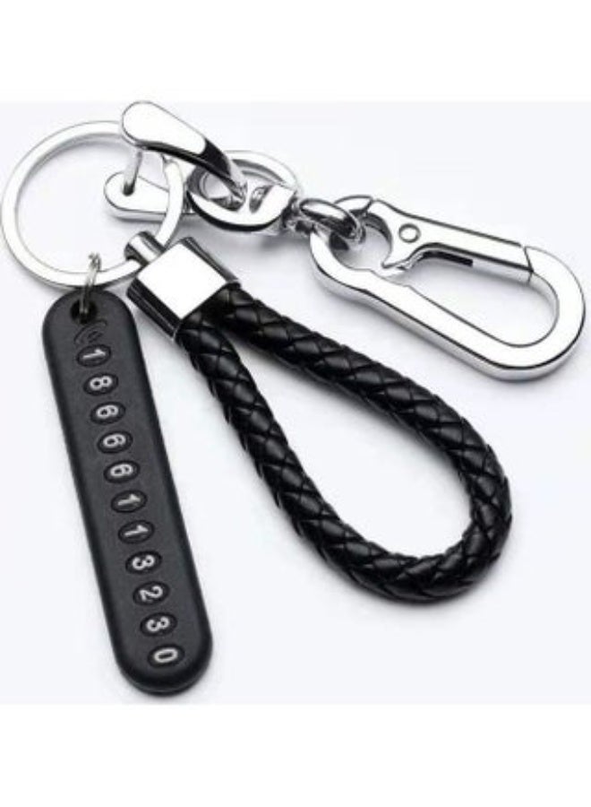 Car keychain phone number tag key ring accessory with anti-loss phone number card - Image 4