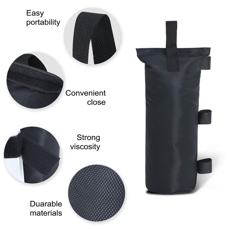 ABCCANOPY Canopy Weights Set of 4-120LBS Sand Bags for Pop up Tent, Weight Bags for Outdoor Gazebo, Trampoline, Pergola, Black (Without Sand) - Image 3