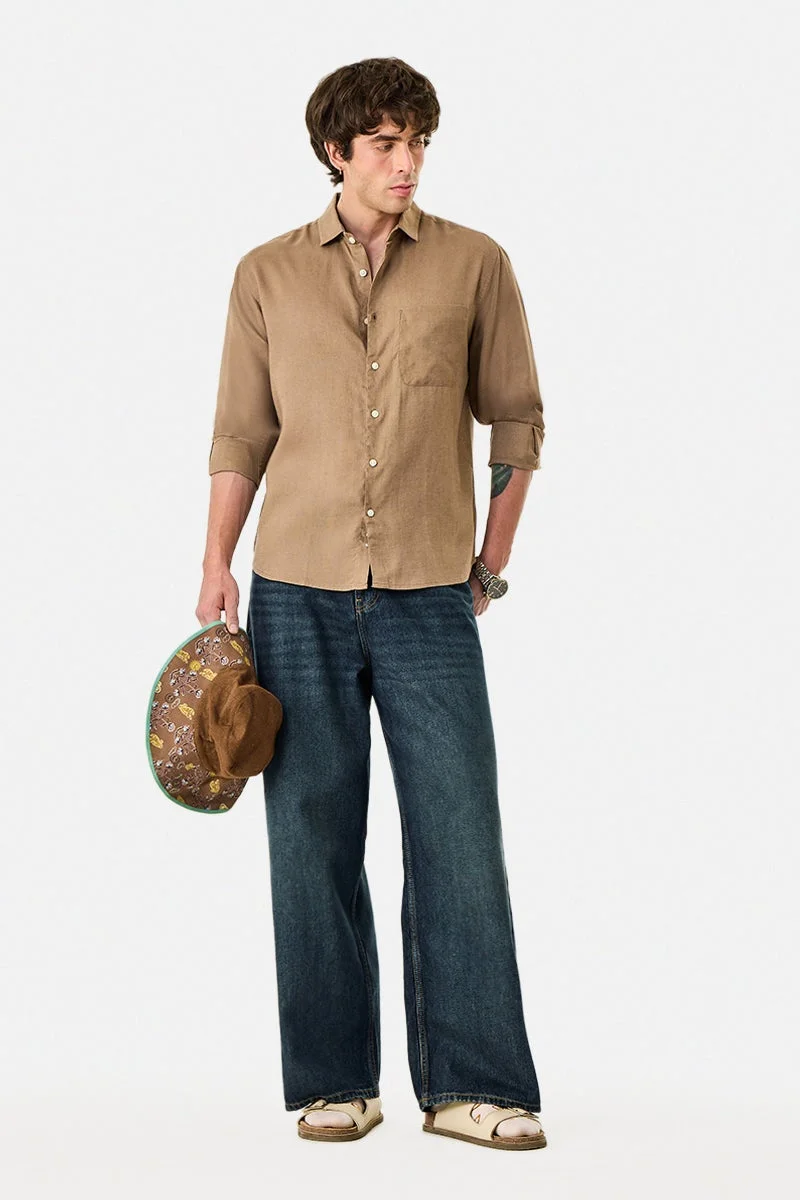 SNITCH Linen Blend Regular Fit Shirt