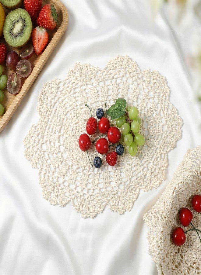 Quilax 2 PCS Doilies for Tables, Oval Lace Table Runner Crochet Doilies, Knitted Coasters, Placemats Doily for Furniture, Bedrooms Dining Room (13 x 9 inch) - Image 4