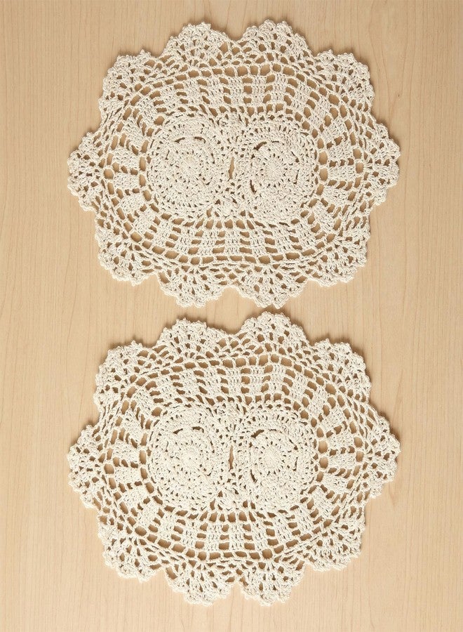 Quilax 2 PCS Doilies for Tables, Oval Lace Table Runner Crochet Doilies, Knitted Coasters, Placemats Doily for Furniture, Bedrooms Dining Room (13 x 9 inch) - Image 1