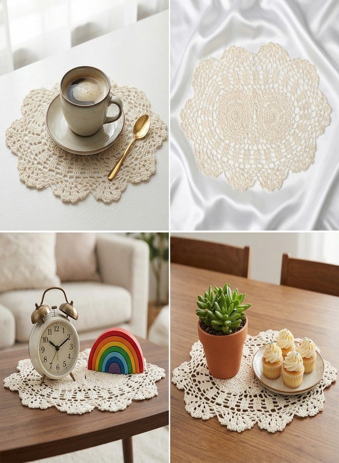 Quilax 2 PCS Doilies for Tables, Oval Lace Table Runner Crochet Doilies, Knitted Coasters, Placemats Doily for Furniture, Bedrooms Dining Room (13 x 9 inch) - Image 5