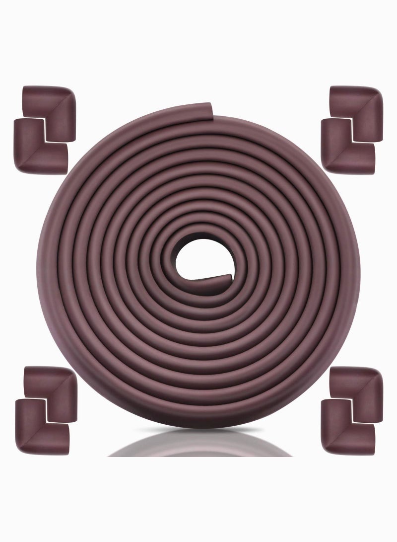 SYOSI Baby Proofing Edge Corner Protector, Table Bumper Guard, Soft Rubber Foam Guard, Pre-Taped Corners, (5.5m + 8 Corners) Baby Proof Corner Guard Heavy-Duty, for Table, Cabinet - Image 1