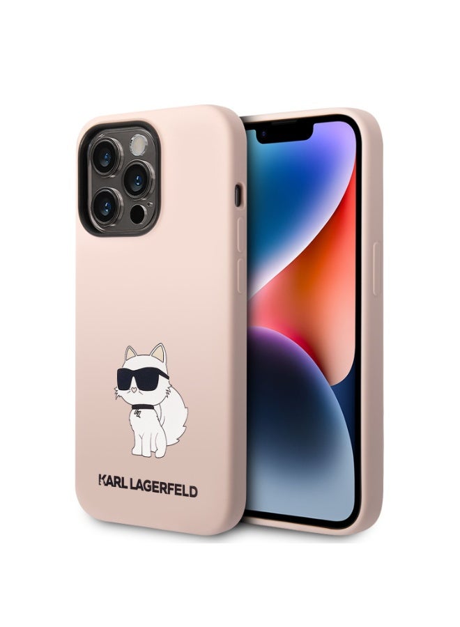 كارل لاغرفيلد كفر جوال ايفون 14 برو ماكس سيليكون لون وردي من كارل لاغرفيلد Karl Lagerfeld Silicone NFT Choupette Hard Case for iPhone 14 Pro Max - Image 3
