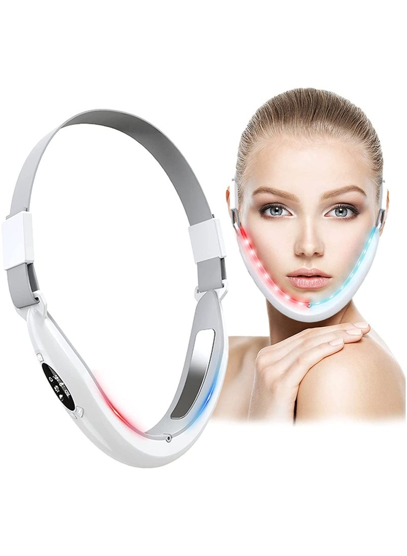 Loquat Electric V-Shape Face Shaping Massager, Double Chin Reducer, Micro Current Face Slimming Massager, EMS Facial Lift Device Facial Massager LED Photon Therapy Facial Slimming - Image 1