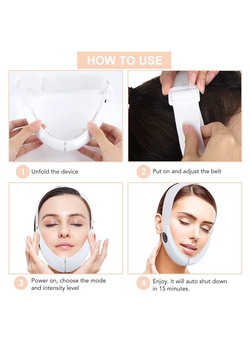 Loquat Electric V-Shape Face Shaping Massager, Double Chin Reducer, Micro Current Face Slimming Massager, EMS Facial Lift Device Facial Massager LED Photon Therapy Facial Slimming - Image 5