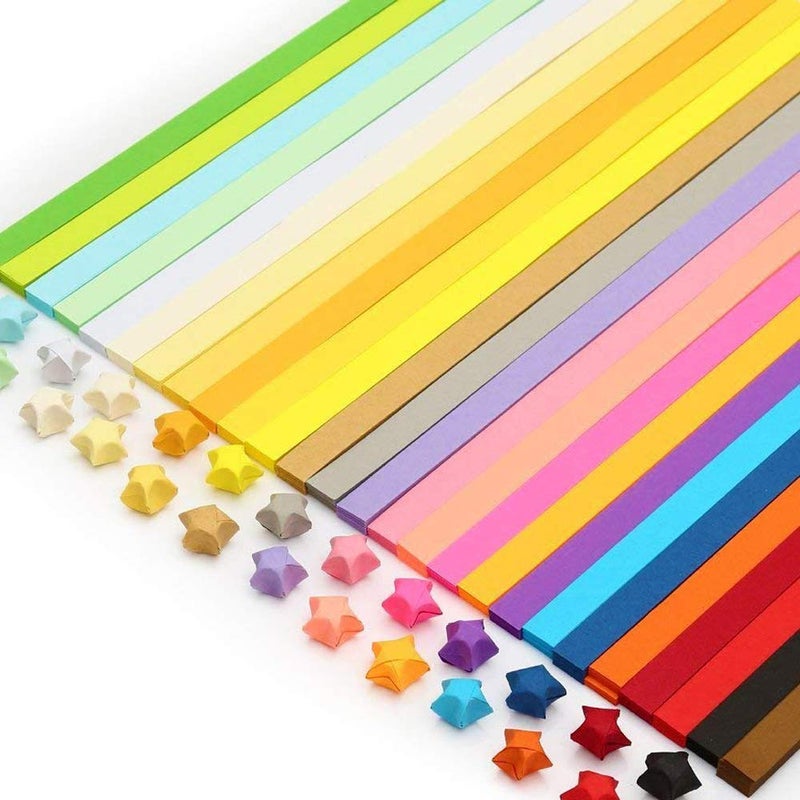 QTFHR Yeooyoor 1030 sheets Origami Stars Papers Package DIY Paper - 27 Colors - Image 1