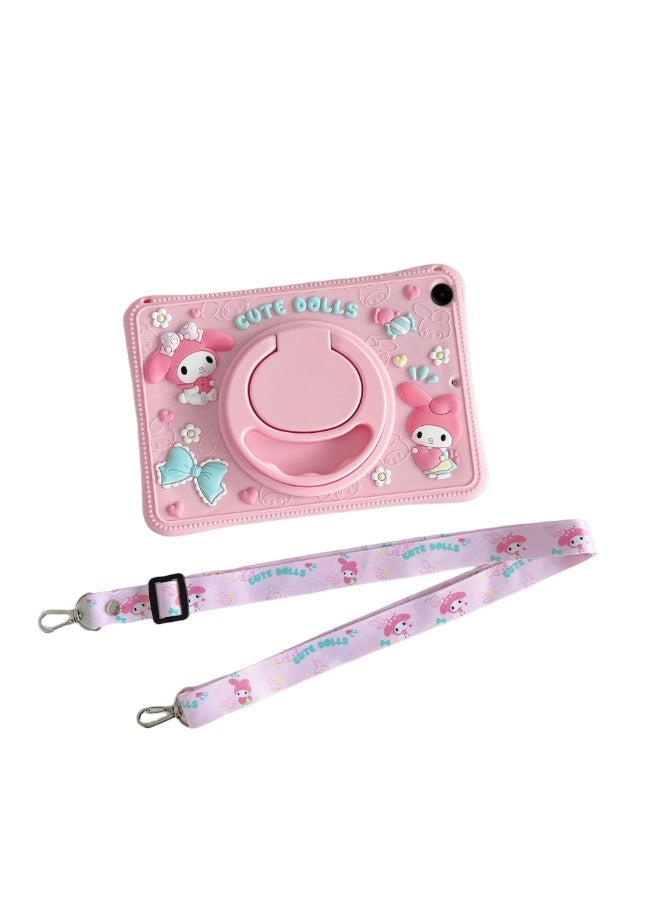 Silicone Cover for Samsung Galaxy Tab A9 (8.7 Inches), with 360° Rotating Stand, Portable Tab protective Case, Shockproof Tablet Case with Stand, Cute Tab protector for Girl and kids, Cure Rabbit design. - Image 2