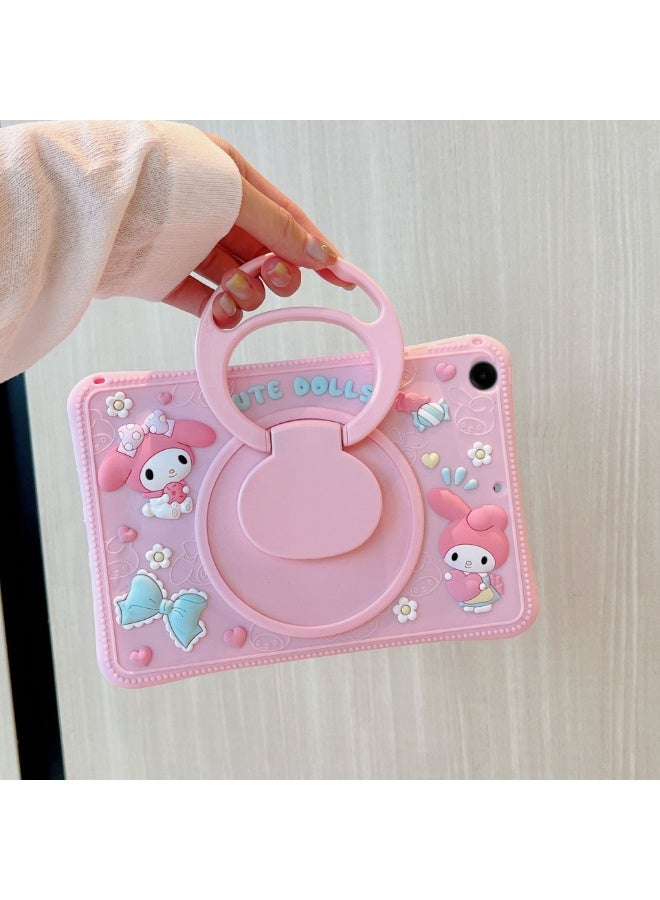 Silicone Cover for Samsung Galaxy Tab A9 (8.7 Inches), with 360° Rotating Stand, Portable Tab protective Case, Shockproof Tablet Case with Stand, Cute Tab protector for Girl and kids, Cure Rabbit design. - Image 4