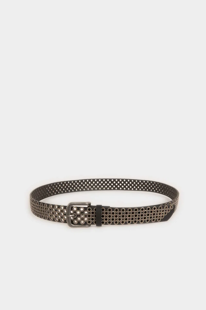 Man Rectangle Clasp Faux Leather
