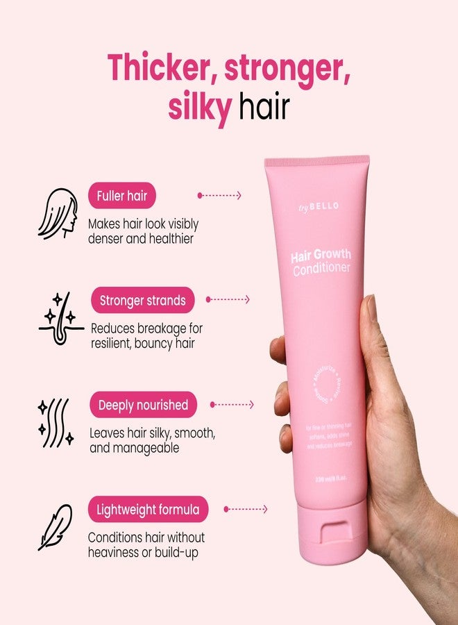 Trybello Hair Growth Conditioner | Deep Moisture & Repair for Dry, Damaged and Color Treated Hair | Aloe Vera, Turmeric & Urucum Extract | Vegan, Sulfate Free, Non-Toxic Hydrating Conditioner - Image 4