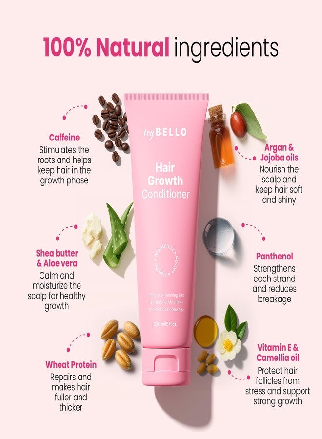 Trybello Hair Growth Conditioner | Deep Moisture & Repair for Dry, Damaged and Color Treated Hair | Aloe Vera, Turmeric & Urucum Extract | Vegan, Sulfate Free, Non-Toxic Hydrating Conditioner - Image 3