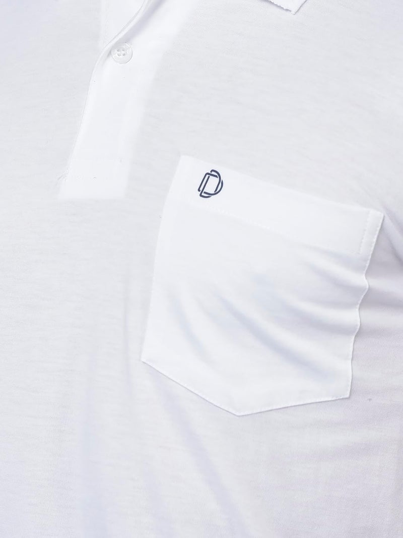 Dollar Mens Cotton Casual Solid Polo Tshirt (Pack of 2) White-Indigo - Image 4