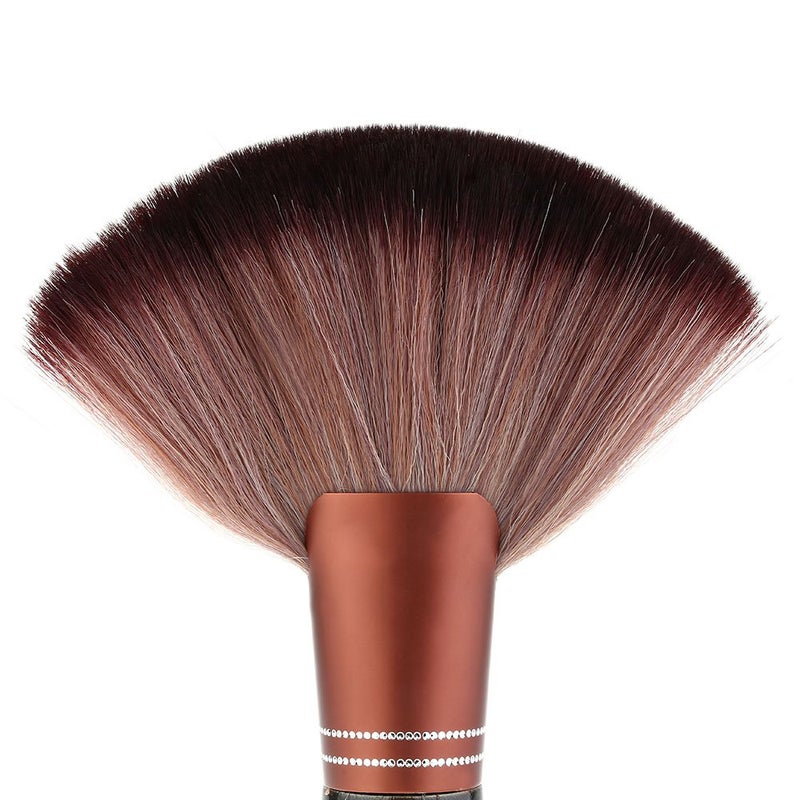 Anself Hair Cutting Neck duster Brush Professional Barber Badger Brush with Wood Handle - Image 2