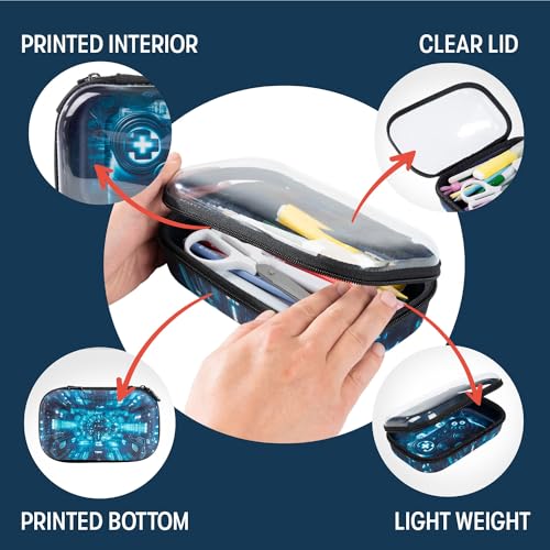 Zipit حافظة أقلام ZIPIT الشفافة للأطفال، صندوق أقلام متين للمدرسة، صندوق منظم قرطاسية بسعة كبيرة، للألعاب - Image 3