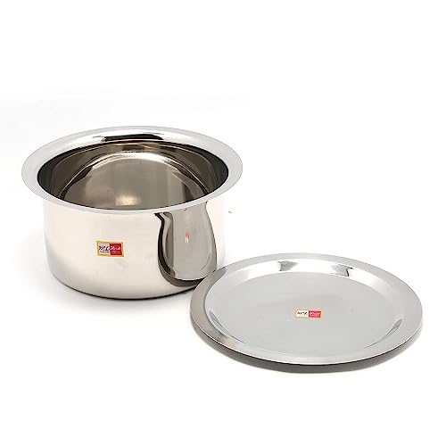 KCL Stainless Steel Cookware Tope Set with Steel Lid of Kitchen | Patila | Bhagona|Heavy Bottom | Gas & Induction Friendly | 10 Pcs Set - Image 5