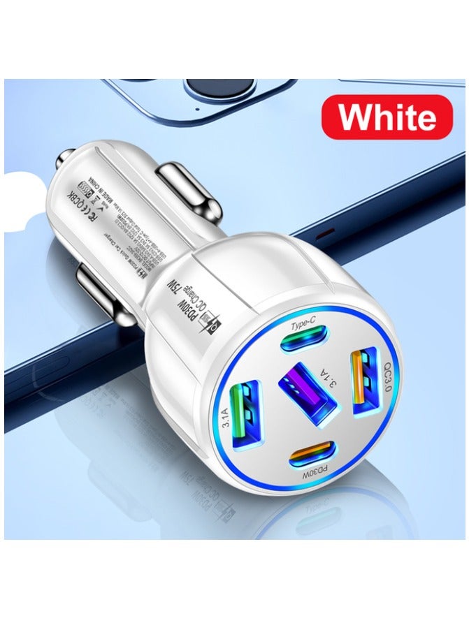 AROAQ USB Type C Car Charger QC3.0 PD Fast Charging Adapter 5 Ports 75W For iphone Xiaomi Huawei Samsung - Image 1