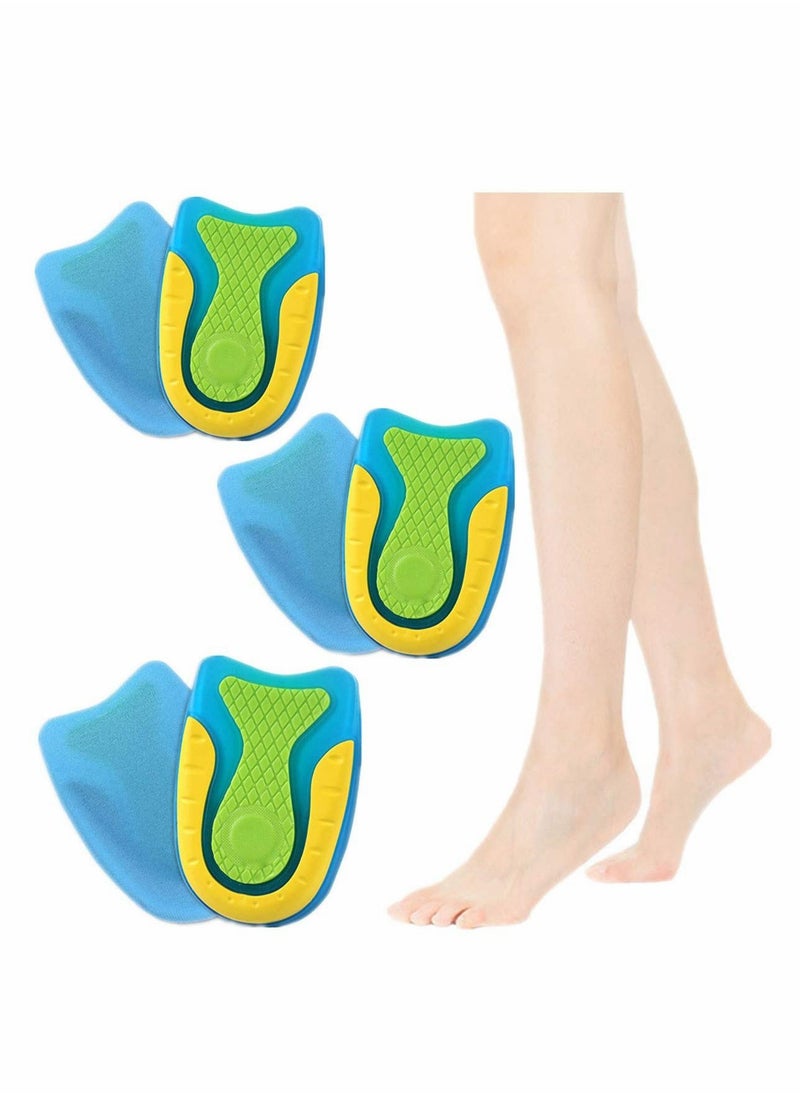 Excefore Heel Cups, 3 Pairs for Heel Pain Heel Protectors Silicone Gel Inserts Women for Plantar Fasciitis Heel Pain, Bone Spur and Achilles Pain - Heel Pads and Heel Cushions Support (Large)  - Image 1