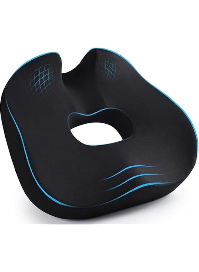 HOOKOR Donut Pillow with Non-Slip Washable Cover, Hemorrhoid & Postpartum Cushion for Men and Women, Two Humps Hip Comfortable Design,  Pillows for Postpartum Pregnancy, Black - Image 1