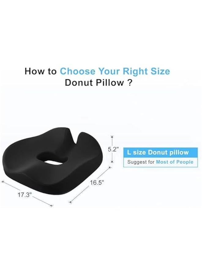HOOKOR Donut Pillow with Non-Slip Washable Cover, Hemorrhoid & Postpartum Cushion for Men and Women, Two Humps Hip Comfortable Design,  Pillows for Postpartum Pregnancy, Black - Image 3