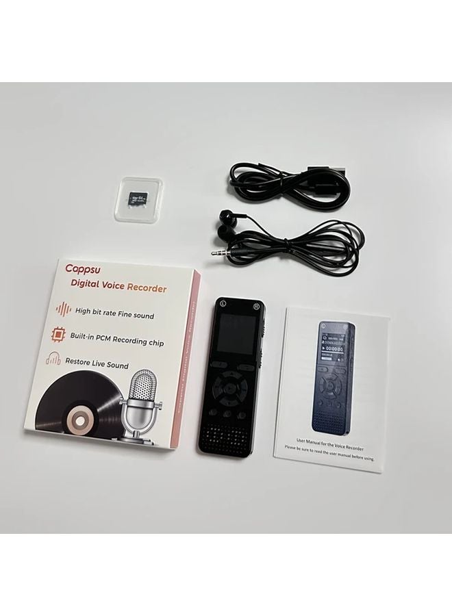 64GB Dark Gray Digital Voice Recorder Portable Audio Pen with Playback 9000 Hours Recording Noise Reduction Voice Activated A-B Loop MP3 Player for Lectures Meetings Interviews