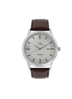 TITAN Titan Classic Siler Dial Analog with Date Leather Strap watch for Men  - Image 1