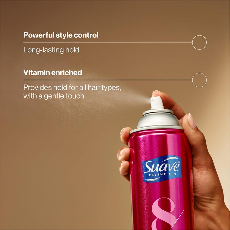 Suave سبايف+ رذاذ شعر أقصى تثبيت مجموعة 2 عبوة، خالي من العطر وصيغ معطرة - رذاذ شعر بخاخ، 11 أونصة لكل منهما - Image 3