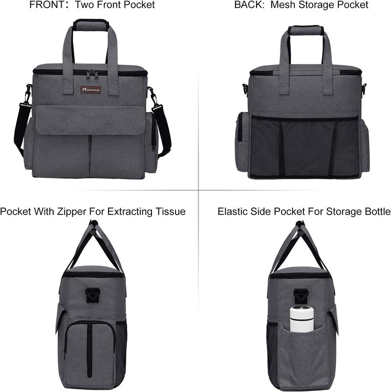 Modoker Airline Approved Pet Travel Bag, Weekend Dog Travel Set for Dog and Cat, Airline Approved Tote Organizer with Multi-Function Pockets 2 Food Storage Containers, 2 Collapsible Bowls (Dark Gray) - Image 2