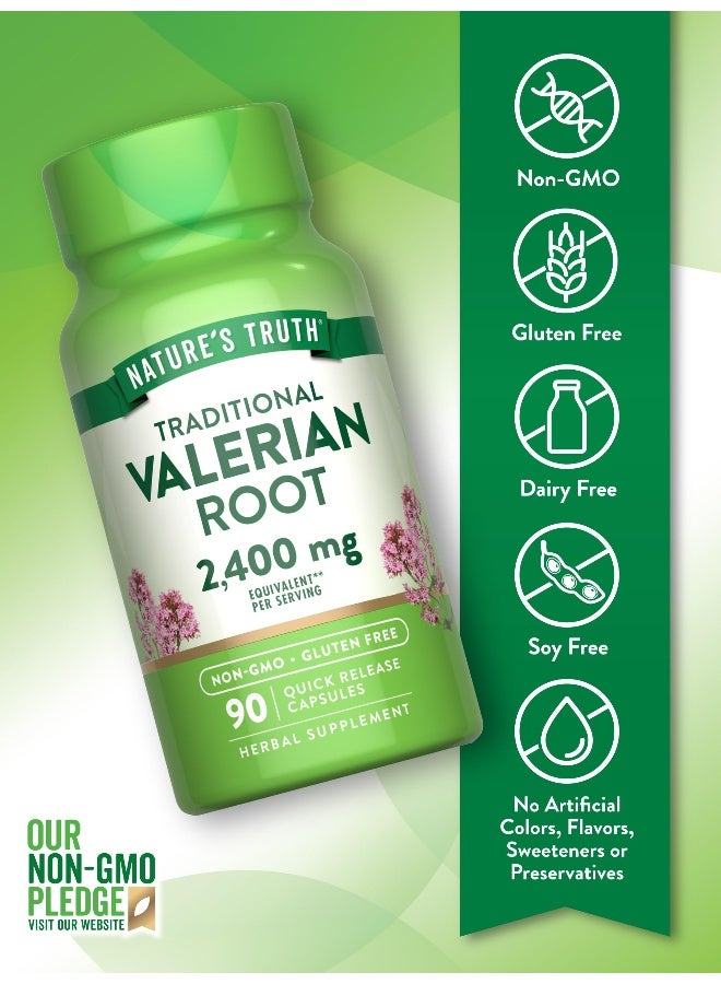 natures truth Valerian Root Capsules 2400mg 90 Count NonGMO Gluten Free Supplement - Image 3