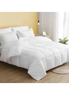 DubaiGallery 3 pcs set Down Alternative Comforter Quilted Duvet Insert With Corner Tabs Luxury Soft Hotel Comforter White Quilts for Bed Duvets 220x240 CM  - Image 1