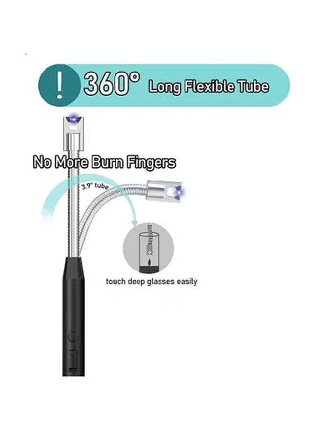 كلناميان ولاعة قابلة لإعادة الشحن بمنفذ USB طويلة مرنة بدون لهب ومقاومة للرياح بزاوية 360 درجة  - Image 2
