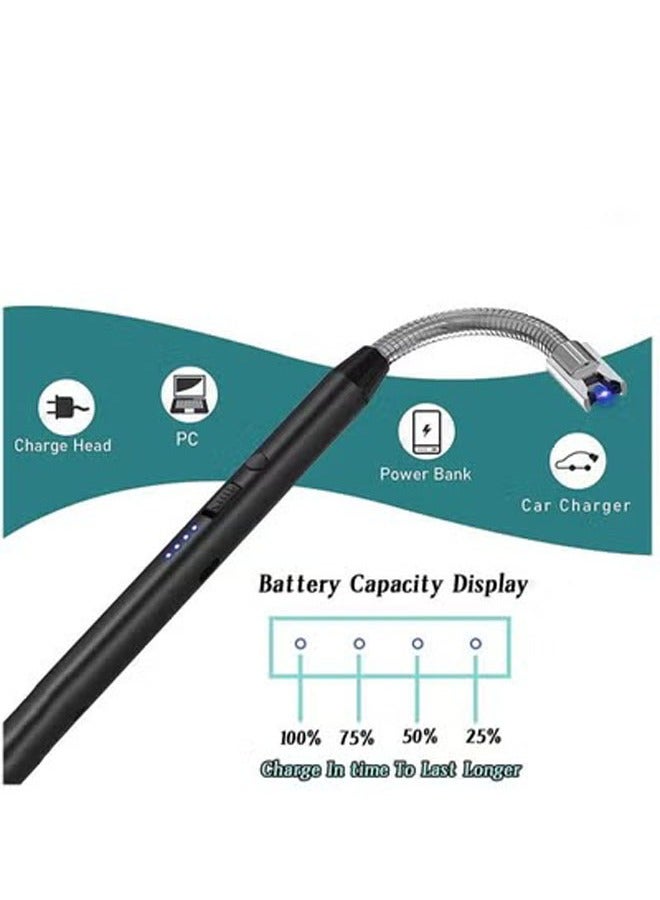 كلناميان ولاعة قابلة لإعادة الشحن بمنفذ USB طويلة مرنة بدون لهب ومقاومة للرياح بزاوية 360 درجة  - Image 5