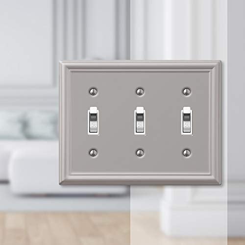 WESTEK Amerelle Chelsea Triple Toggle Steel Wallplate in Brushed Nickel - Image 3