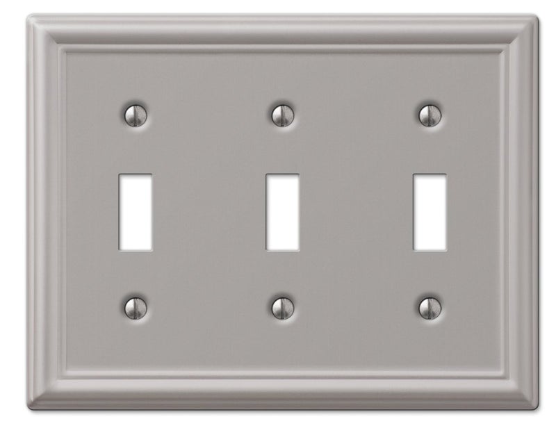 WESTEK Amerelle Chelsea Triple Toggle Steel Wallplate in Brushed Nickel - Image 5