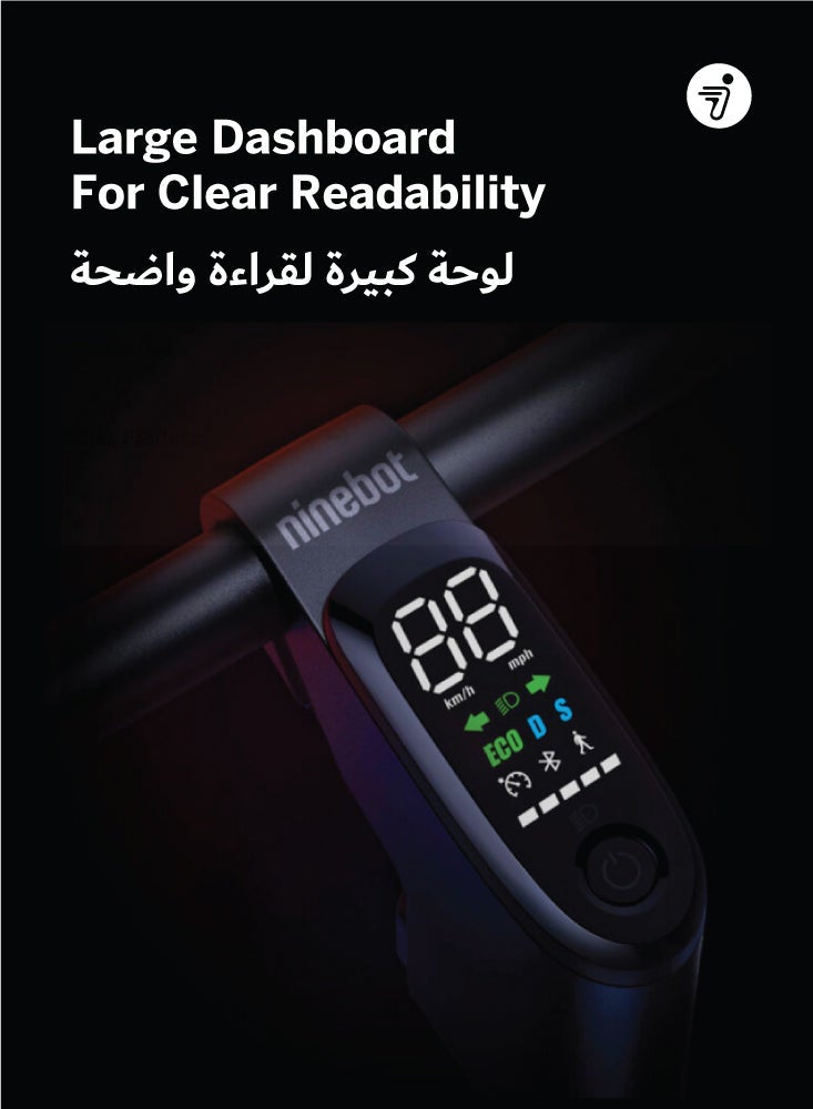 ninebot Segway F2 Pro Electric Scooter, Three Speed Modes 32 km/h Fast Scooter, 55 km Long Range & 900W Powerful Motor, Smart App & Traction Control System, 120 kg Rider Limit Electric Scooter For Adult - Image 5