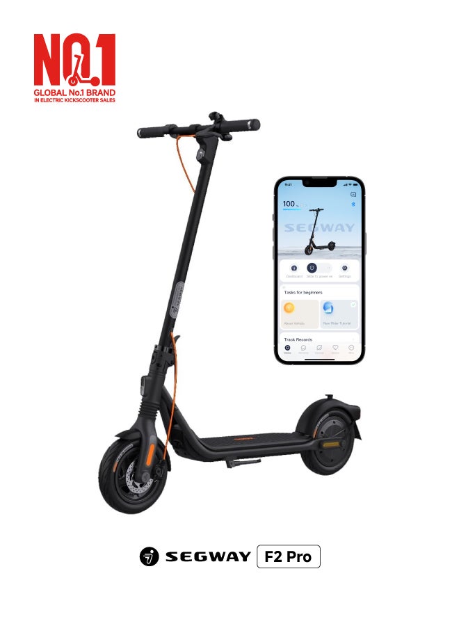 ninebot Segway F2 Pro Electric Scooter, Three Speed Modes 32 km/h Fast Scooter, 55 km Long Range & 900W Powerful Motor, Smart App & Traction Control System, 120 kg Rider Limit Electric Scooter For Adult - Image 1
