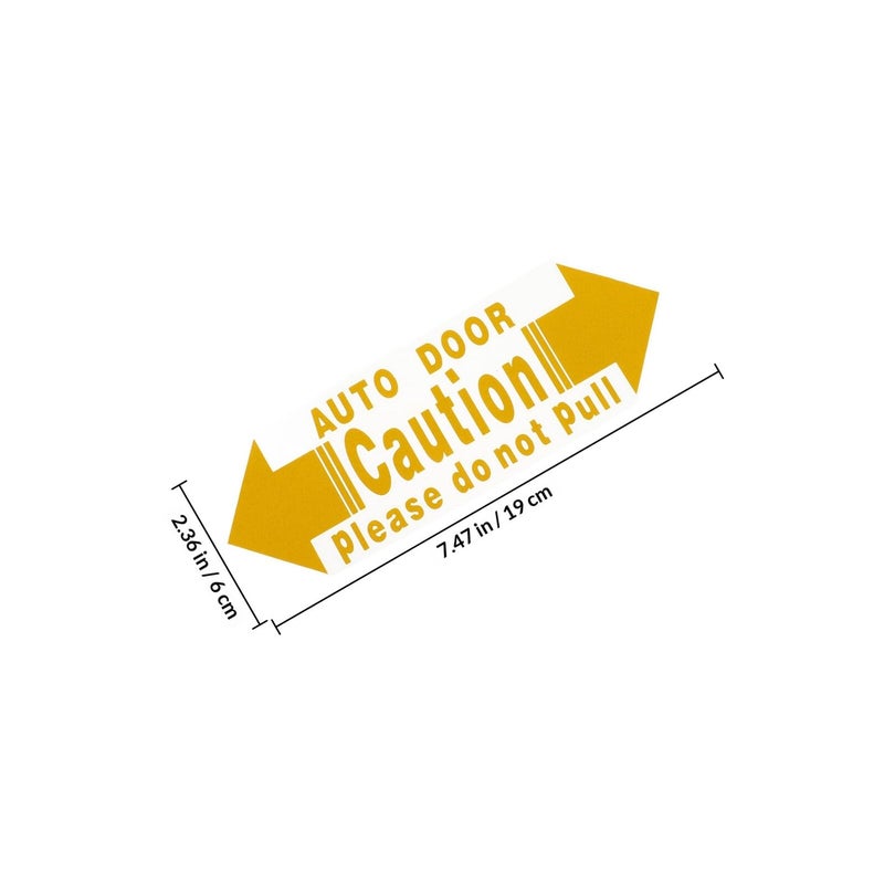Yellow Car Door Warning Stickers 2 Pieces Automatic Safety Decals For Vehicle Exterior Protection - Image 3