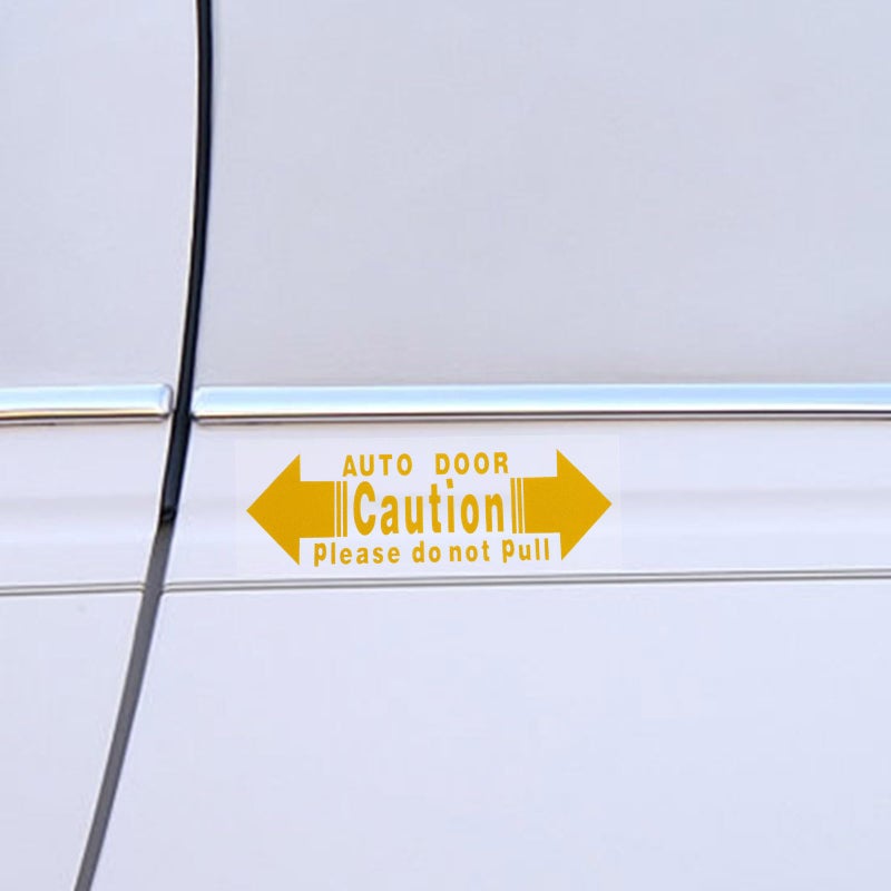 Yellow Car Door Warning Stickers 2 Pieces Automatic Safety Decals For Vehicle Exterior Protection - Image 5