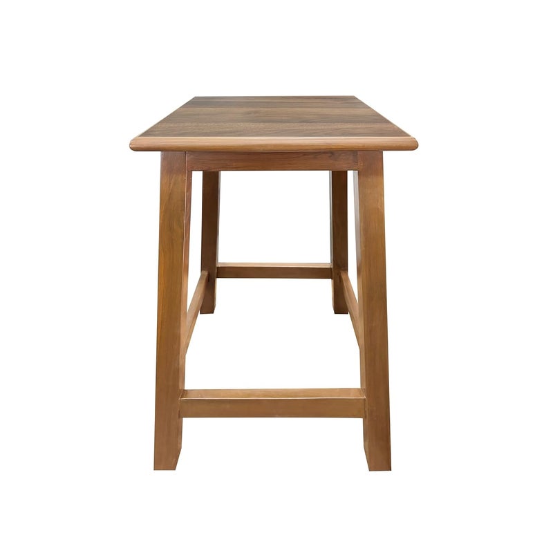 ASHOFY ASHOFY Handmade Teak Wood Laminate Seating Stool Wooden Stool Seating Table Laminate Table Teak Wood Medium Size 12x12x20 Inch Natural Finish Light Brown Color